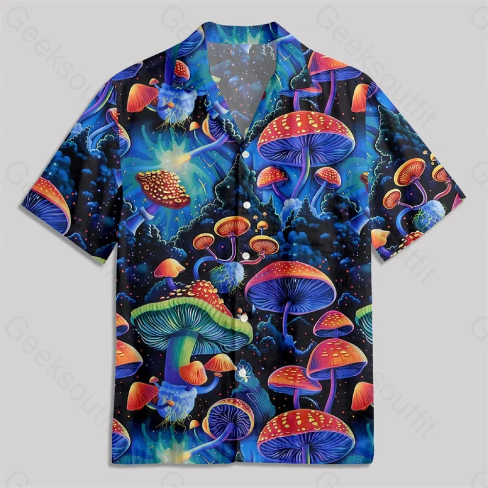 Fantasy Mushroom Forest Button Up Pocket Shirt Hawaiian / S Bus602 Yc