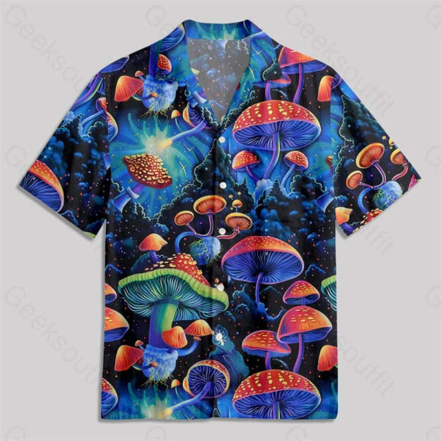Fantasy Mushroom Forest Button Up Pocket Shirt Hawaiian / S Bus602 Yc