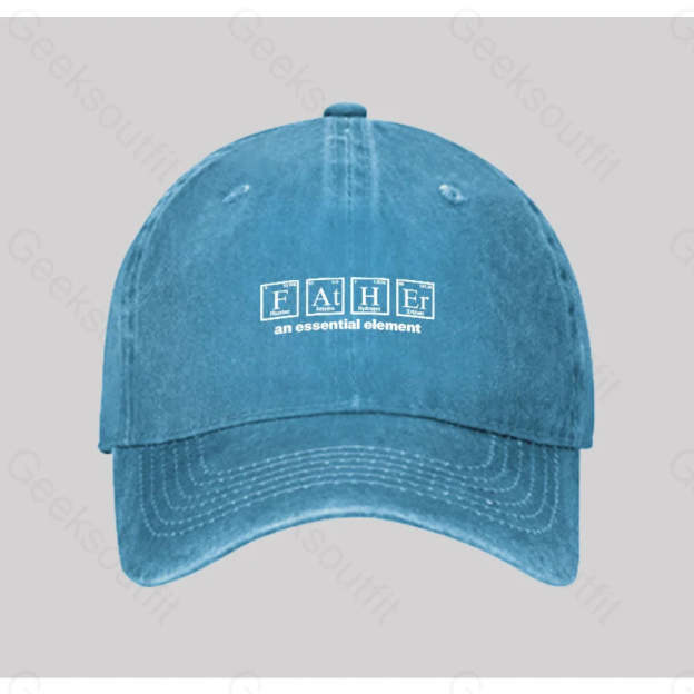 Father An Essential Element Washed Vintage Baseball Cap Blue