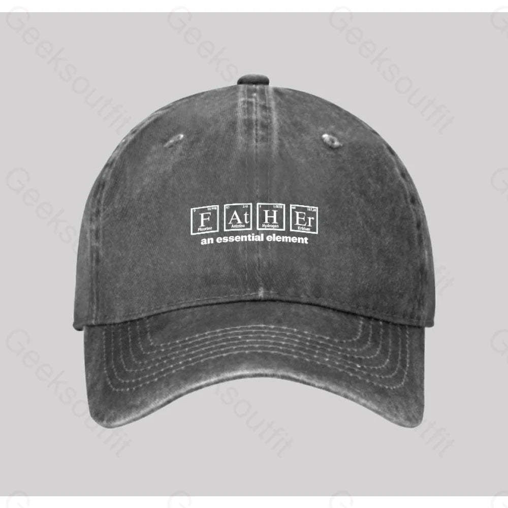 Father An Essential Element Washed Vintage Baseball Cap Grey