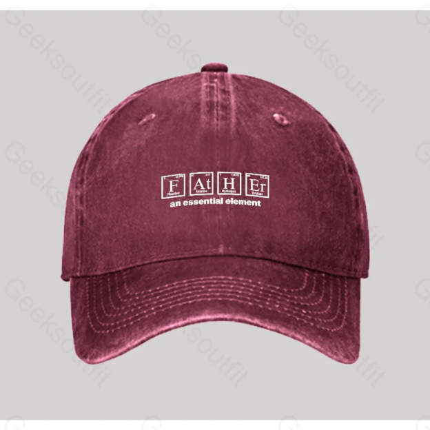 Father An Essential Element Washed Vintage Baseball Cap Red