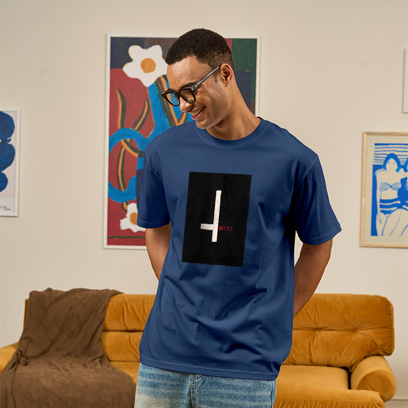 Minimalist Dark Symbol Cross Line Geek T-Shirt