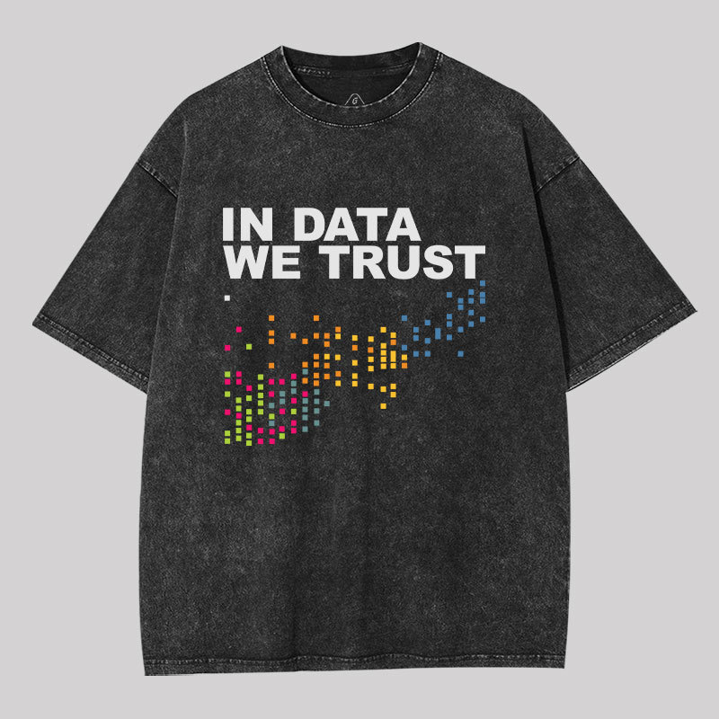 In Big Data We Trust Geek Washed T-shirt