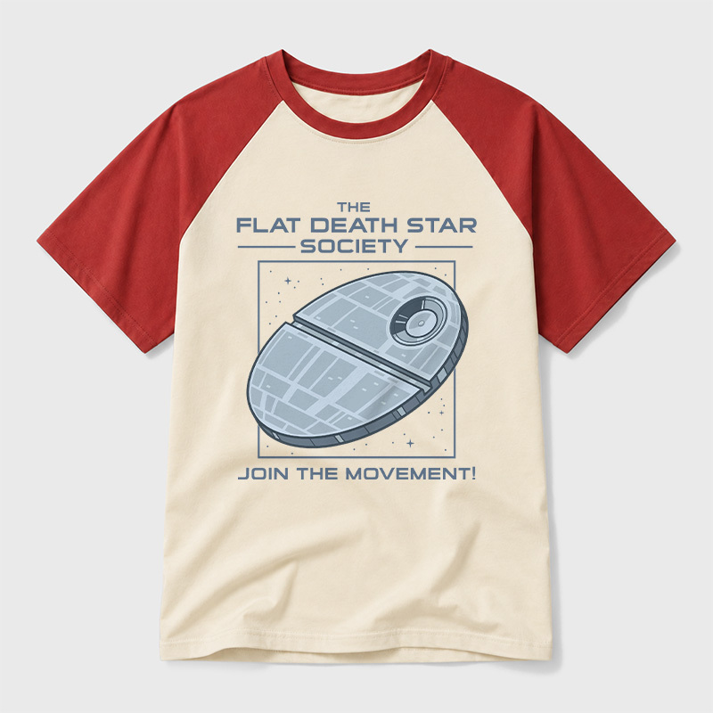 The Flat Death Star Society Geek Retro Raglan T-Shirt