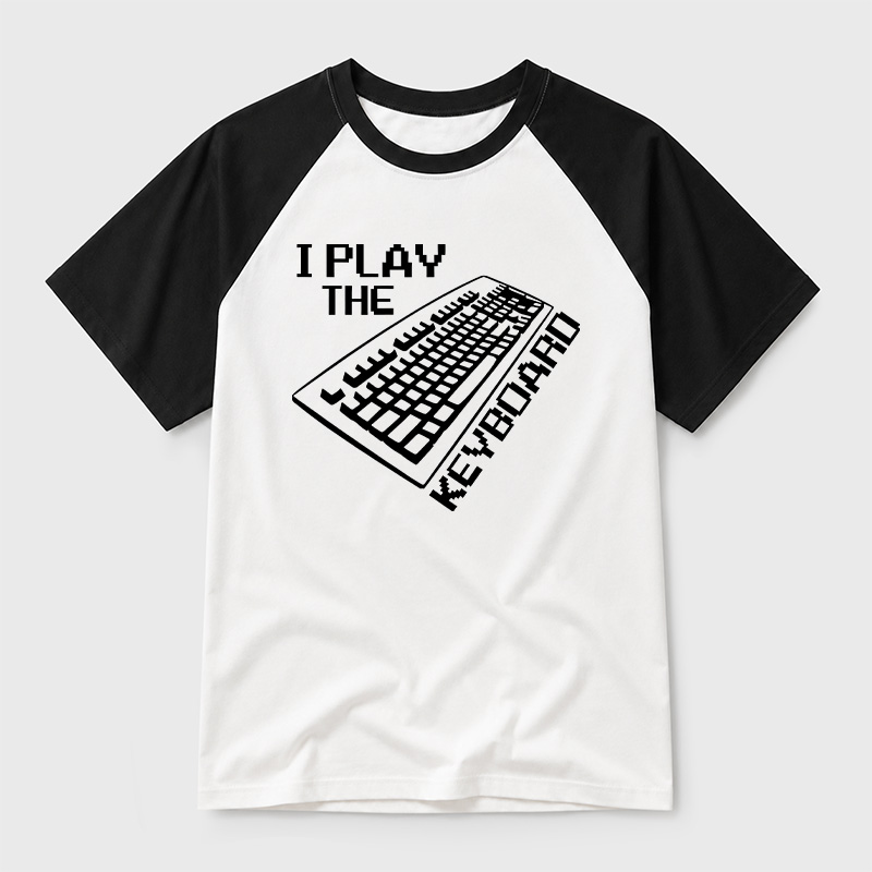 I Play The Keyboard Geek Retro Raglan T-Shirt