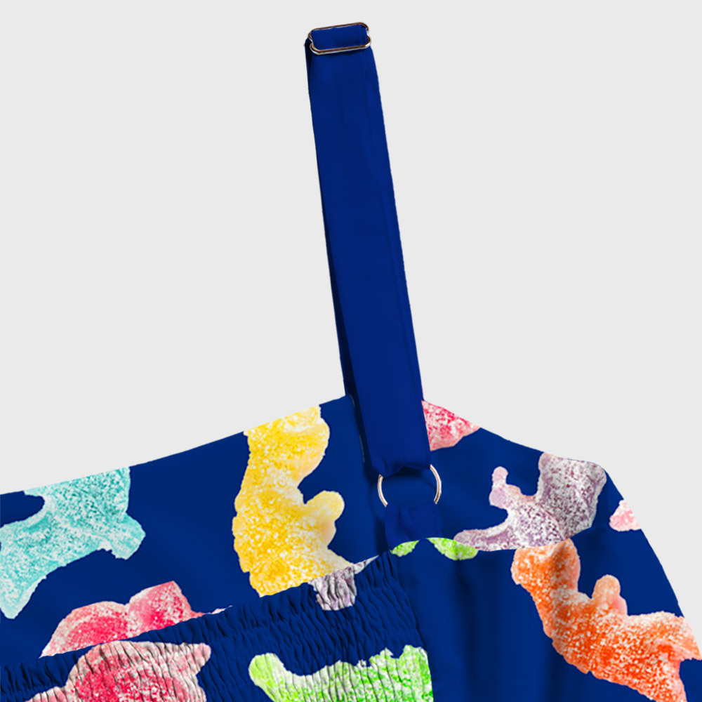 Sour Gummy Dinosaurs Geek Tiered Cami Maxi Dress