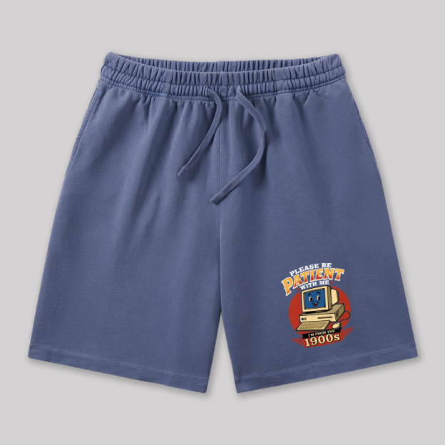 Please Be Patient With Me I'm From The 1900s Geeky Washed Shorts