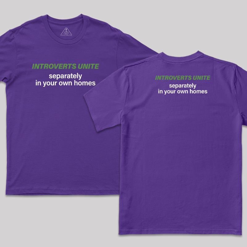 Introverts Unite Front and Back Printed T-Shirt
