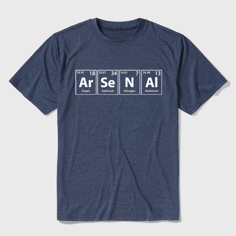 Arsenal (Ar-Se-N-Al) Periodic Elements Spelling Ultra Soft Heather Tees