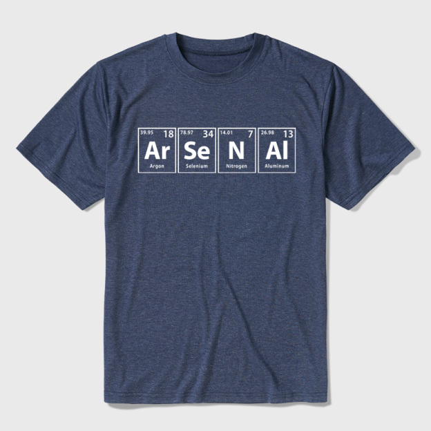 Arsenal (Ar-Se-N-Al) Periodic Elements Spelling Ultra Soft Heather Tees