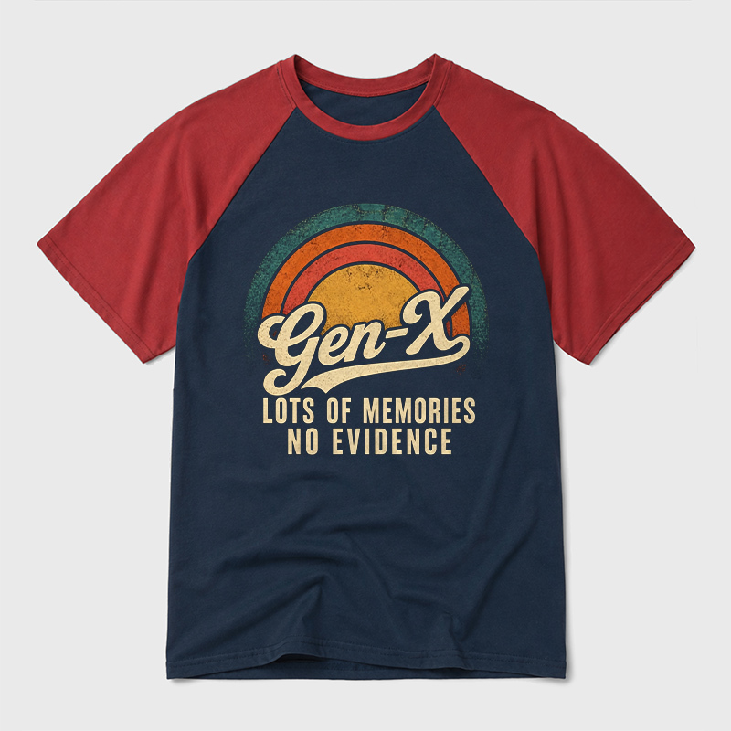 Lots Of Memories No Evidence Geek Retro Raglan T-Shirt