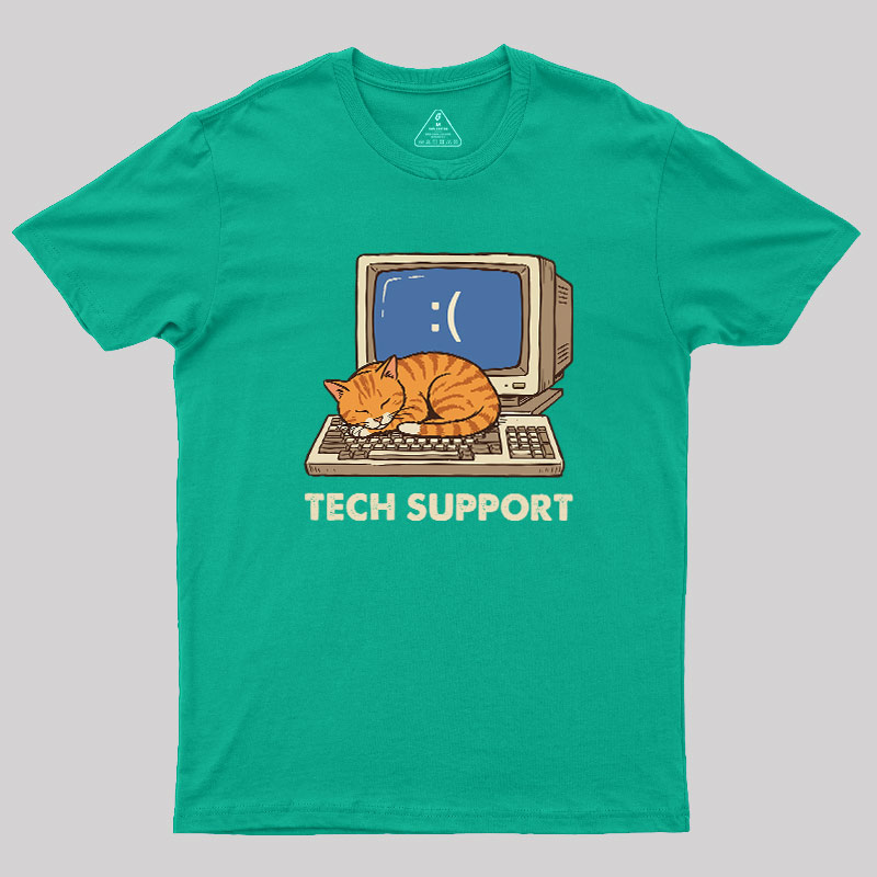 Tech Support Cat Geek T-Shirt
