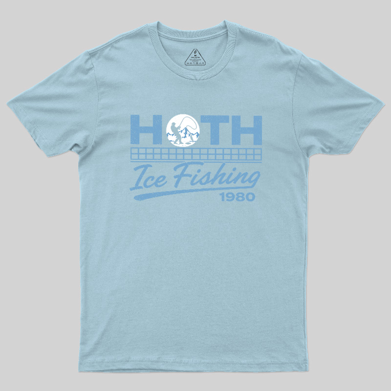 Old School Cold Wilderness Ice Fishing Geek T-Shirt