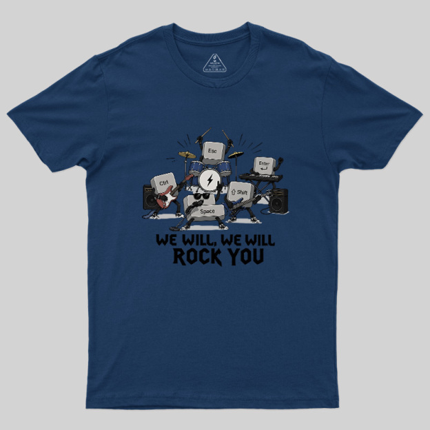 Keyboard Rock Band Print Geek T-Shirt