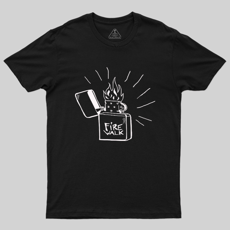 Black White Flame Fuel Lighter Geek T-Shirt