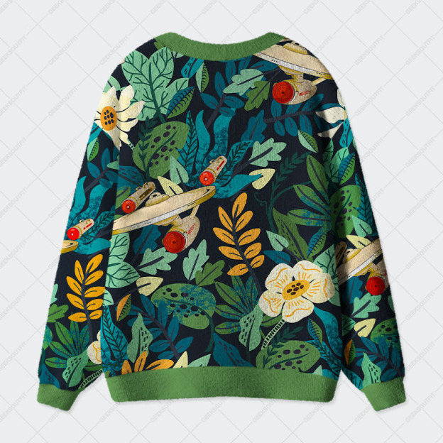 Scifi Spacecraft Hawaii Geek Ugly Cardigan Sweaters 