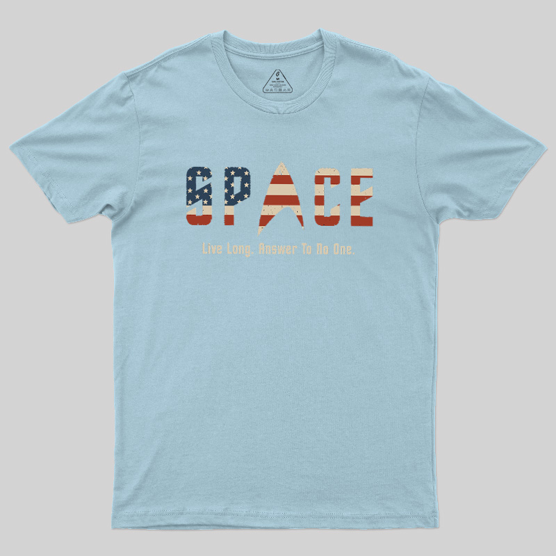 US Flag Deep Space Motto Geek T-Shirt