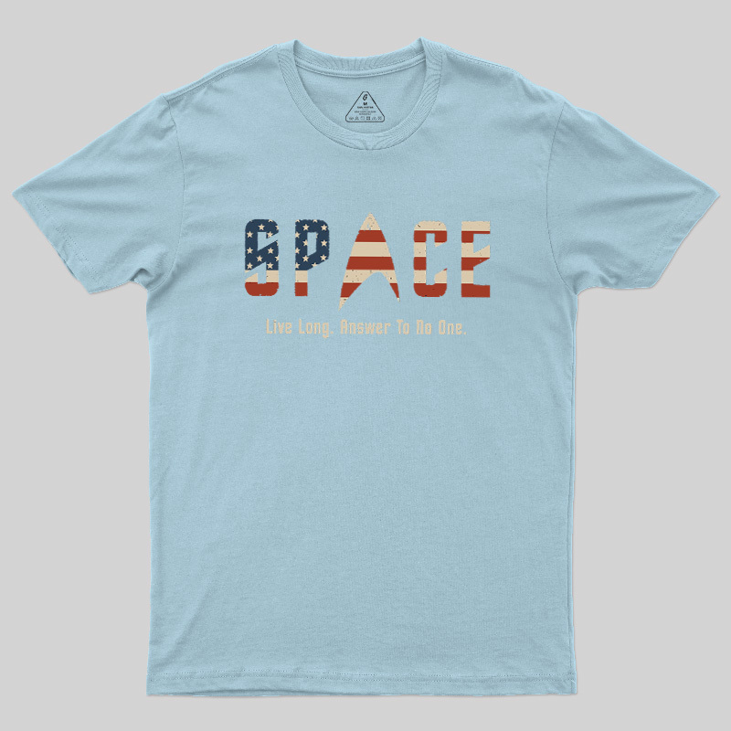 US Flag Deep Space Motto Geek T-Shirt