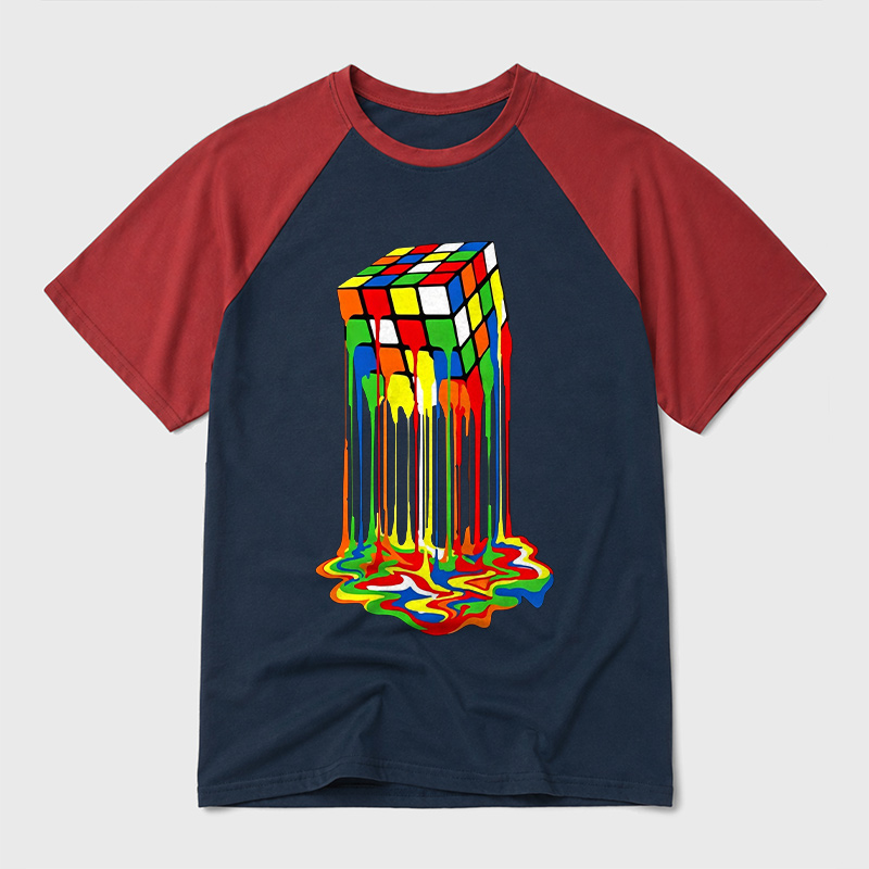 The Melting Cube Geek Retro Raglan T-Shirt