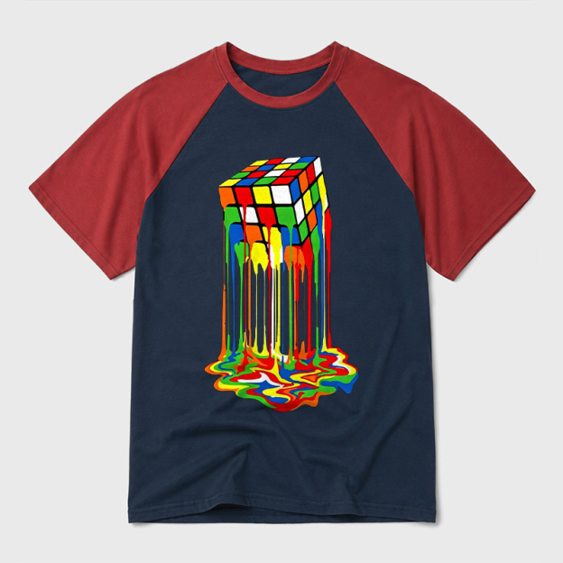 The Melting Cube Geek Retro Raglan T-Shirt
