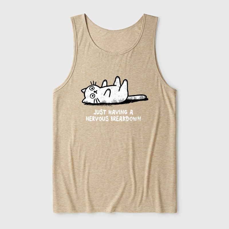 Nervous Breakdown Cat Ultra Soft Heather Tank