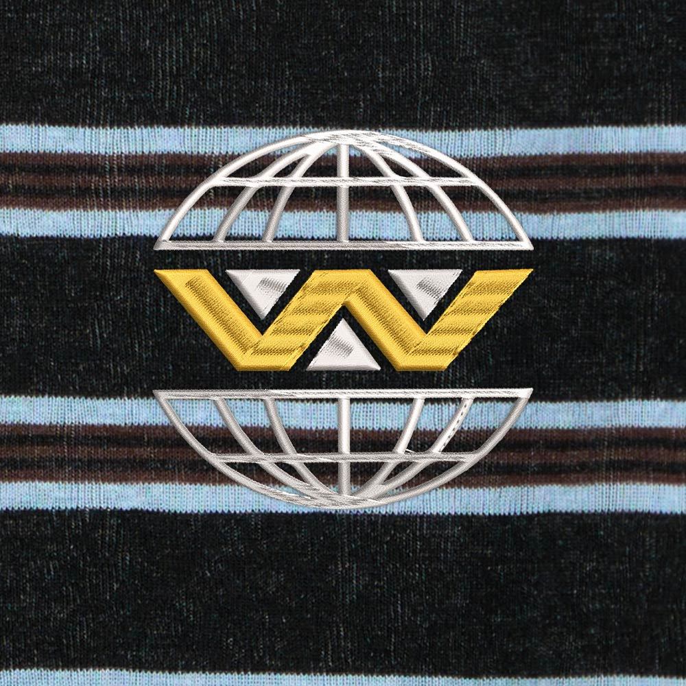 Weyland Yutani Geek Lycra Striped Embroidered Long-Sleeve Shirts
