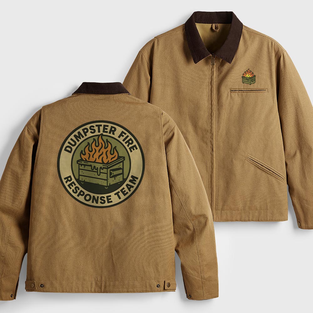 Dumpster Fire Response Team Geek Canvas Work Jackets