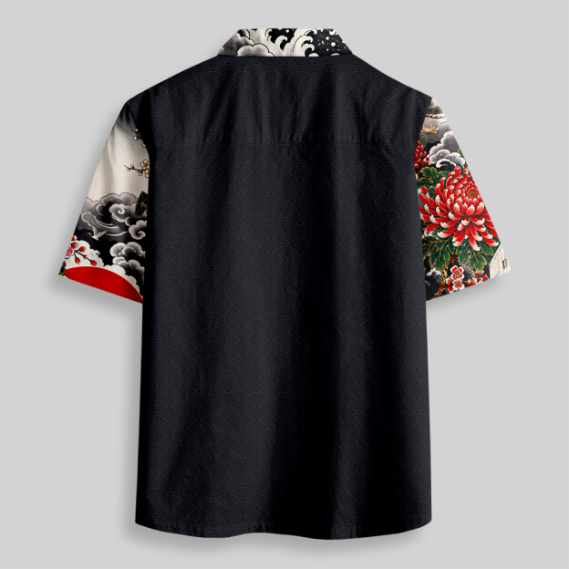 Ukiyo-E Wave Walker Series Button Up Pocket Shirt