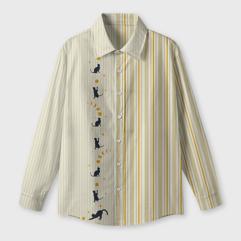 Chasing Moonlight Cat Geek Long-Sleeved Shirt