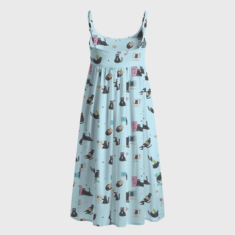 Working Cat Geek A-Line Cami Dress