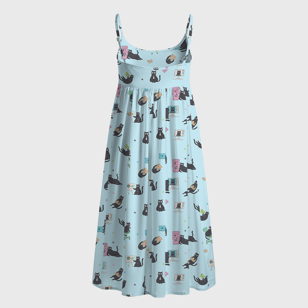 Working Cat Geek A-Line Cami Dress