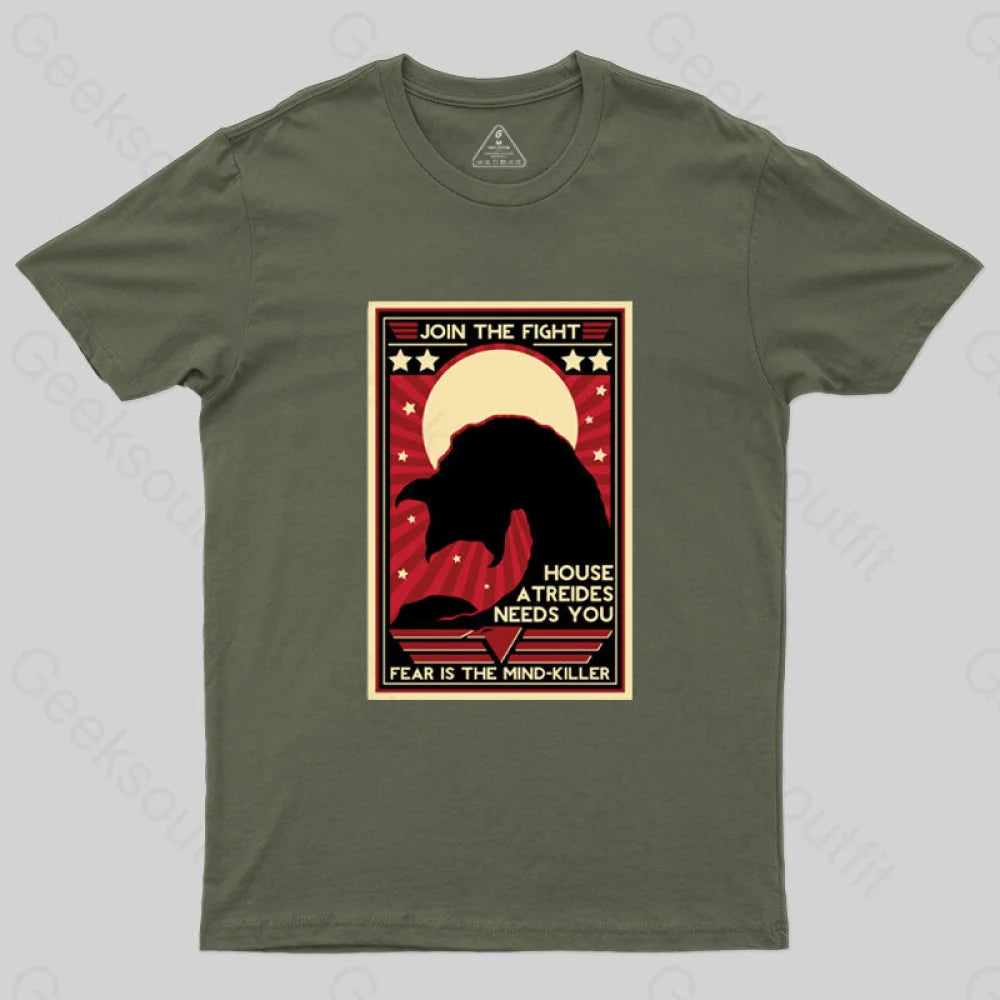 Fear Is The Mind-Killer T-Shirt Army Green / S