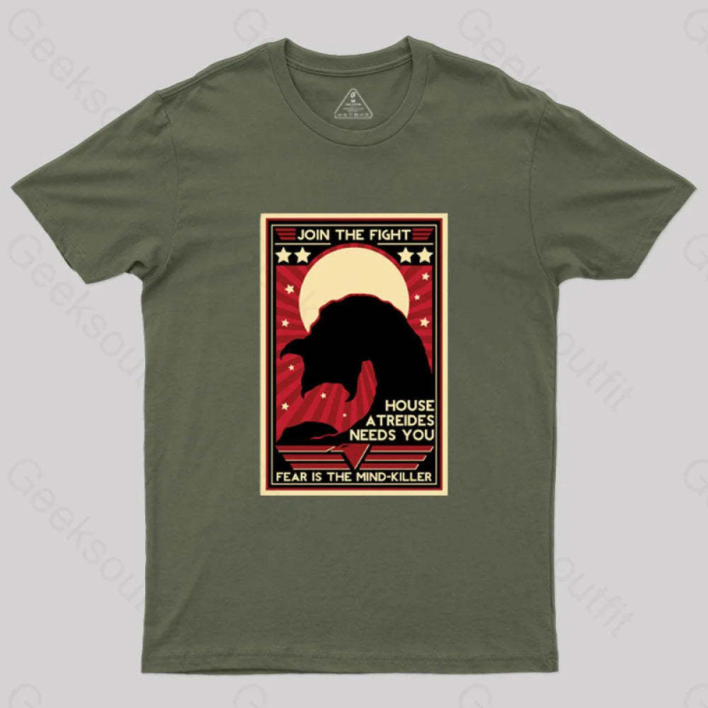 Fear Is The Mind-Killer T-Shirt Army Green / S