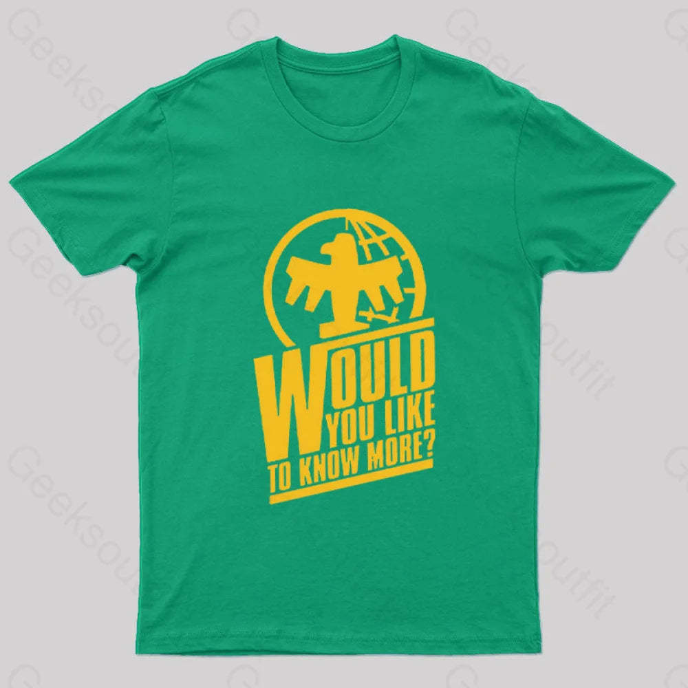Federal Network Would You Like To Know More Nerd T-Shirt Green / S