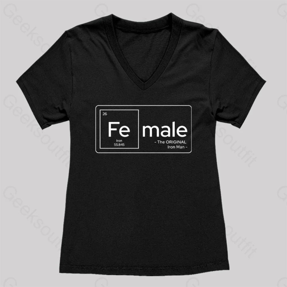 Female Women’s V-Neck T-Shirt Black / S