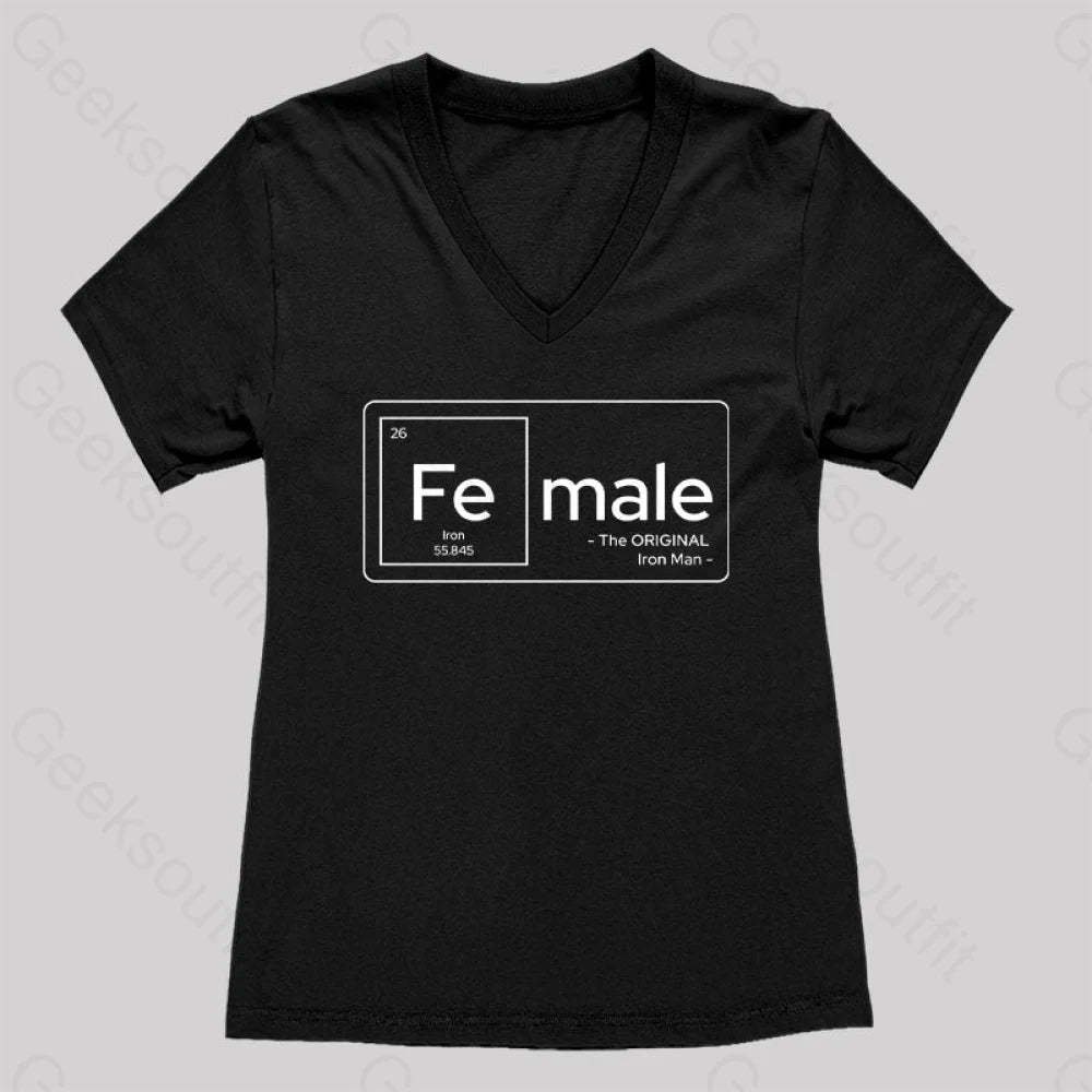 Female Women’s V-Neck T-Shirt Black / S