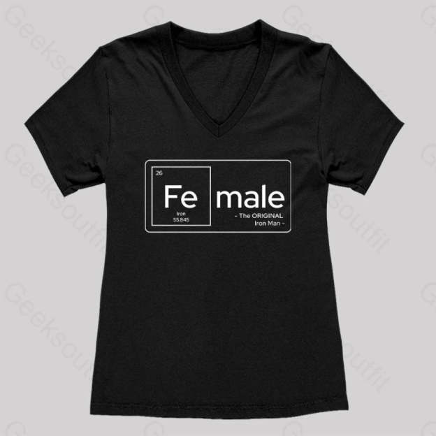 Female Women’s V-Neck T-Shirt Black / S