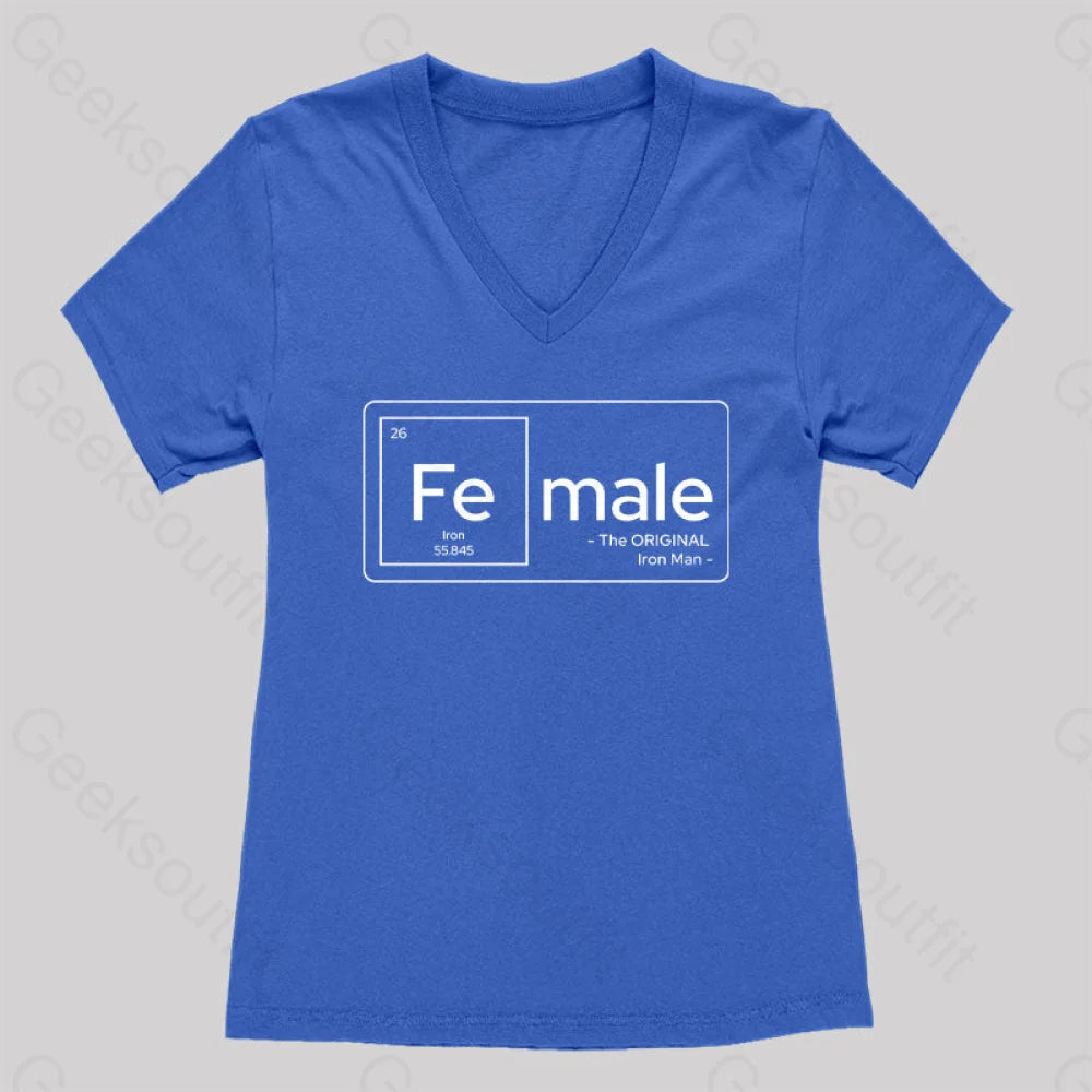 Female Women’s V-Neck T-Shirt Royal Blue / S
