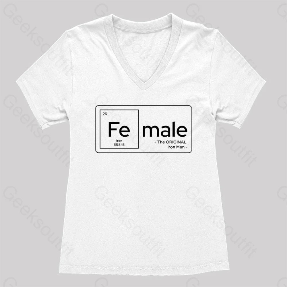 Female Women’s V-Neck T-Shirt White / S