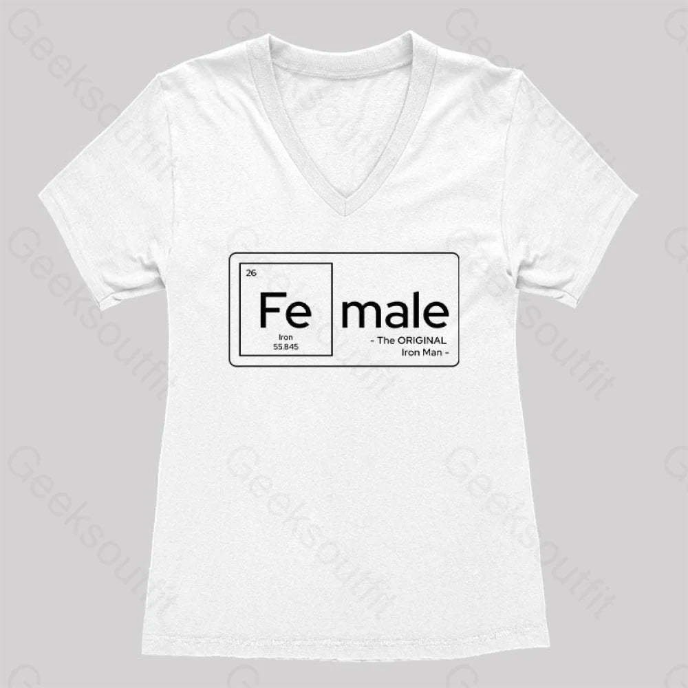 Female Women’s V-Neck T-Shirt White / S