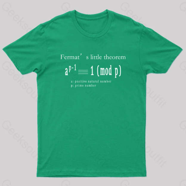 Fermat’s Little Theorem Geek T-Shirt Green / S