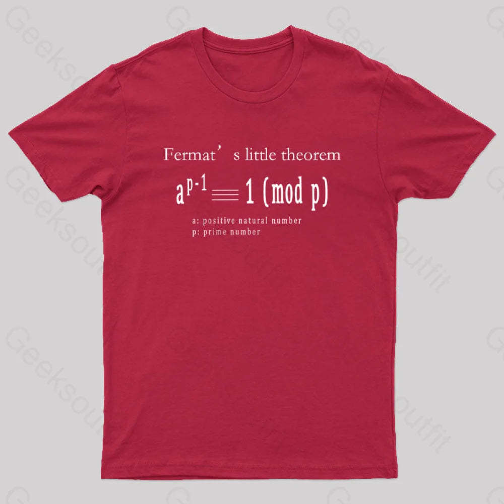 Fermat’s Little Theorem Geek T-Shirt Red / S