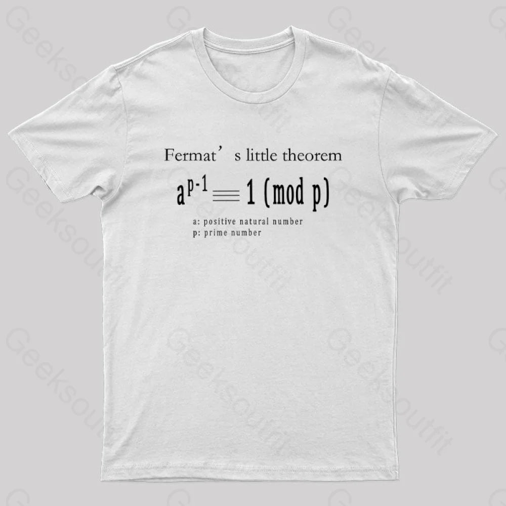 Fermat’s Little Theorem Geek T-Shirt White / S