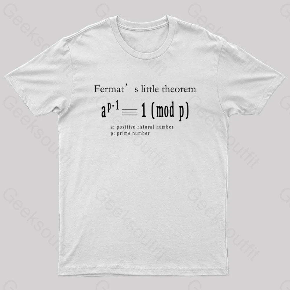 Fermat’s Little Theorem Geek T-Shirt White / S
