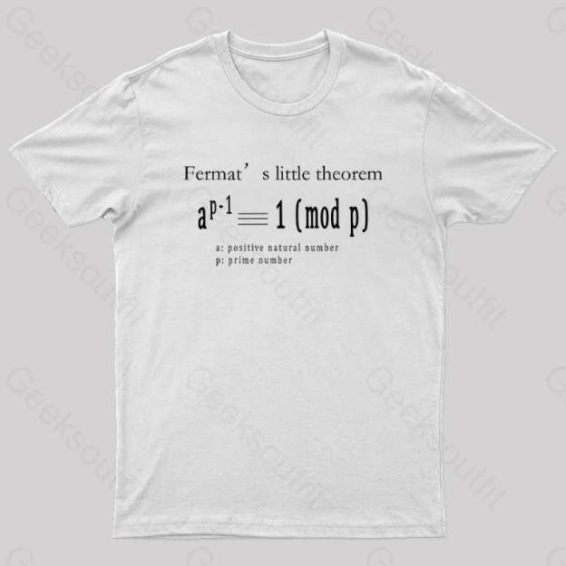 Fermat’s Little Theorem Geek T-Shirt White / S
