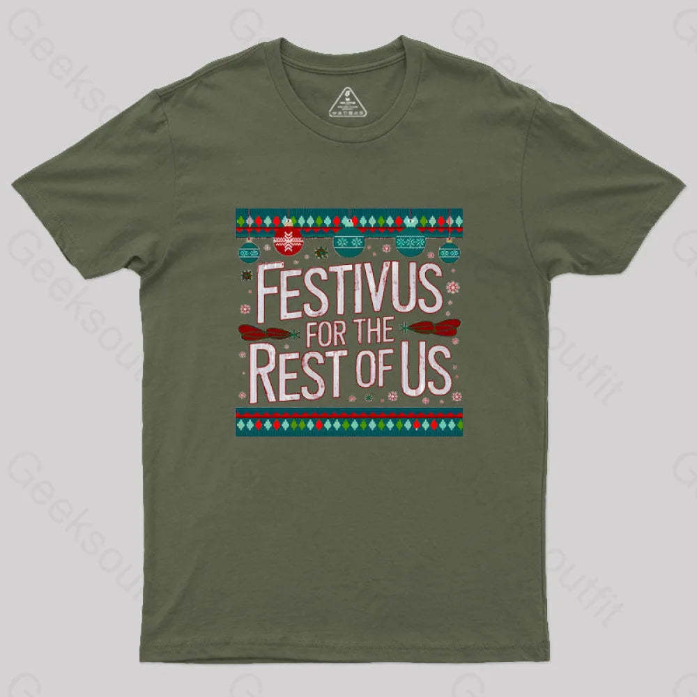 Festivus Geek T-Shirt Army Green / S