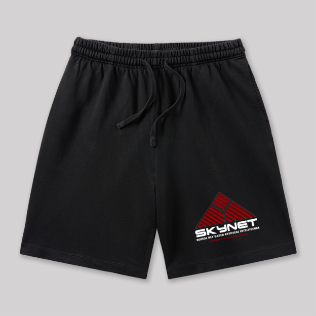 Skynet System Geeky Washed Shorts