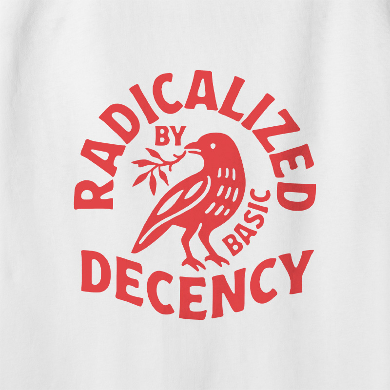 Radicalized By Basic Decency Geek Retro Raglan Long-Sleeve Tee