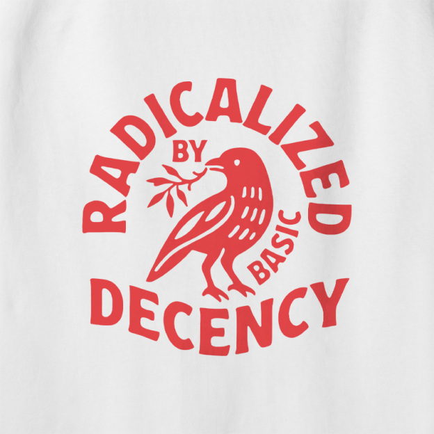 Radicalized By Basic Decency Geek Retro Raglan Long-Sleeve Tee