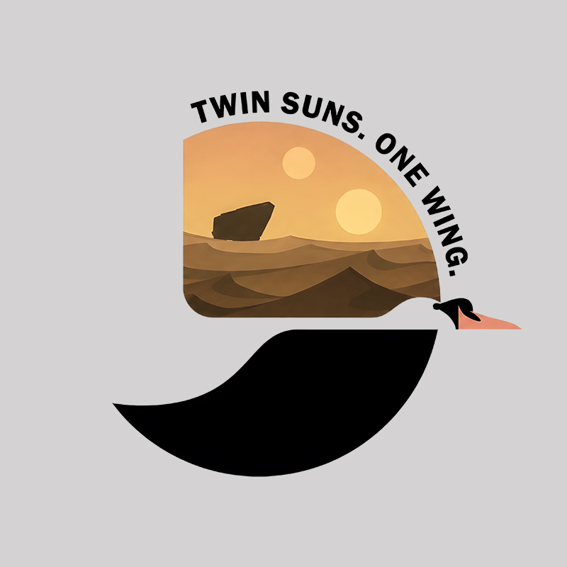 Twin Suns One Wing Geek T-Shirt